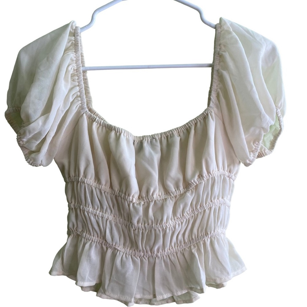 White Woven Top Off-the-Shoulder
